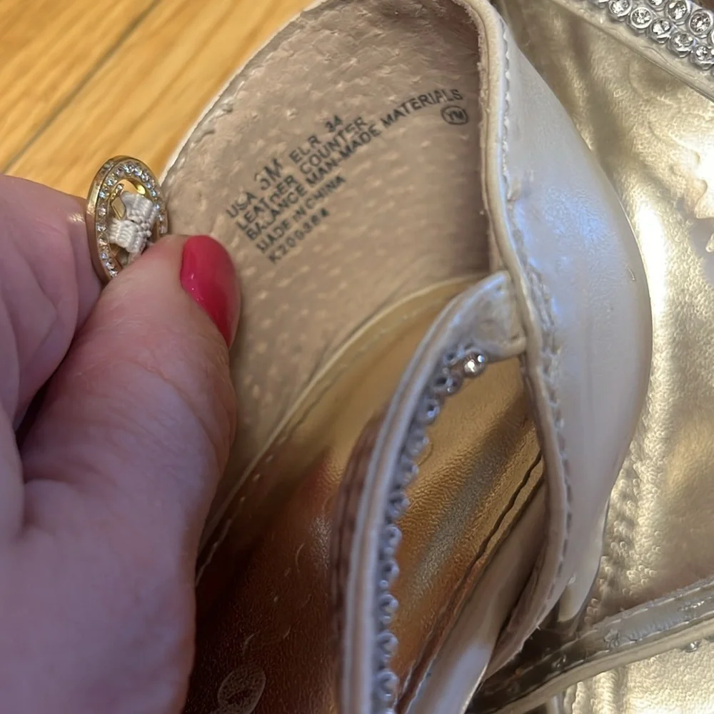 Nina Iridescent Ivory Rhinestone Small Heel Size 3